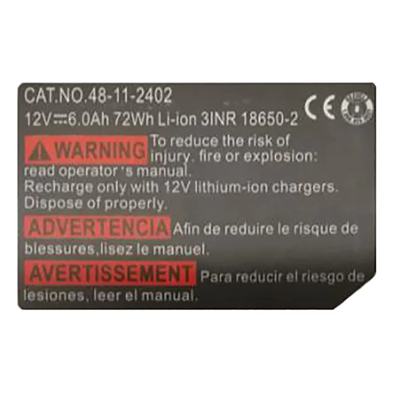 M12 6X18650 литий-ионная батарея 6.0Ah наклейка для Milwaukee 12V 48-11-2411 M12 10,8 V литий-ионная батарея ярлык
M12 6X18650 литий-ионная батарея 6.0Ah наклейка для Milwaukee 12V 48-11-2411 M12 10,8 V литий-ионная батарея ярлык