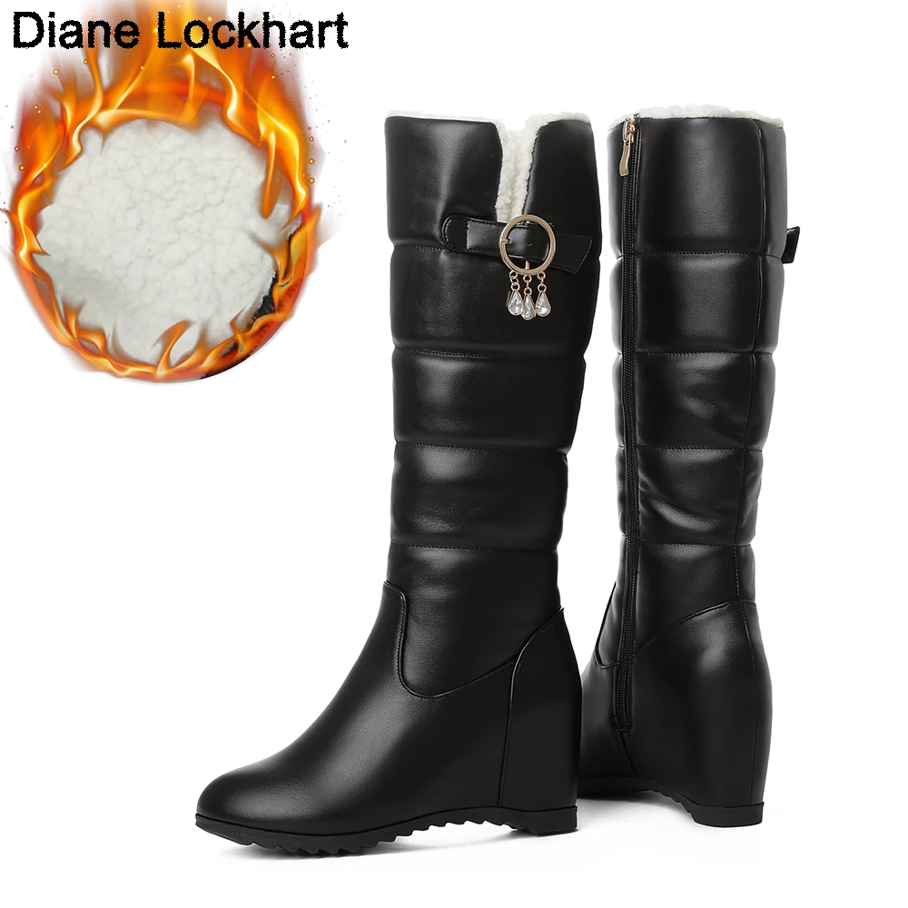 Winter Waterproof Plush Warm Women Boots Comfortable Flat Knee High Boots Zipper Snow Boots Women Black White Big Size 41 42 43
Winter Waterproof Plush Warm Women Boots Comfortable Flat Knee High Boots Zipper Snow Boots Women Black White Big Size 41 42 43