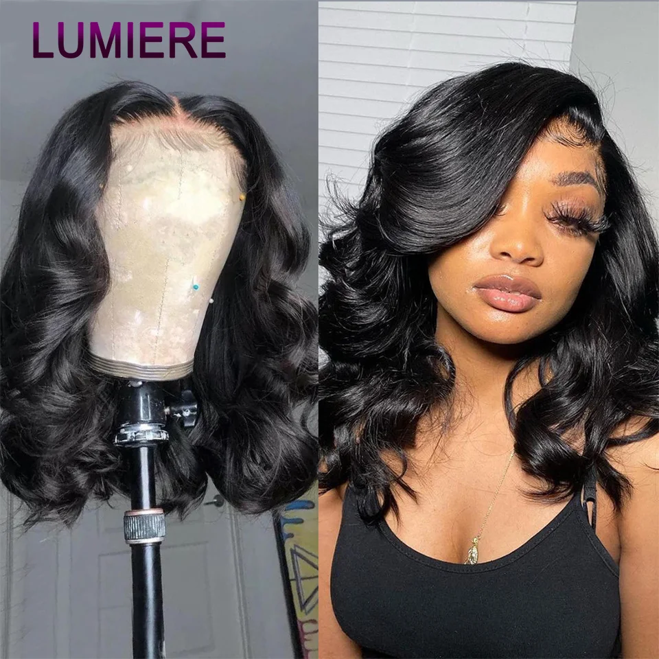 Lumiere 4x4 Body Wave Short Bob Wigs Lace Closure Wig Pre Plucked With Baby Hair 150% 180% Short Remy Water Bob Wigs For Women
Lumiere 4x4 Body Wave Short Bob Wigs Lace Closure Wig Pre Plucked With Baby Hair 150% 180% Short Remy Water Bob Wigs For Women