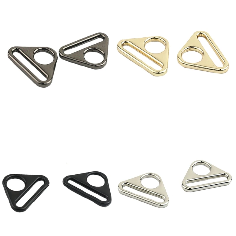 

10 Pcs Metal Triangle Shape Ring Buckle Adjuster Swivel Clip for Webbing Leather Craft Bag Strap Belt Garment Luggage DIY