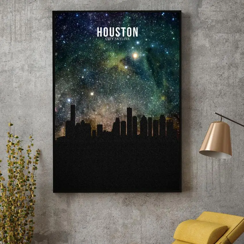 HOUSTON Starry City Skyline Canvas Wall Art Print Modern Poster Wall Pictures Living Room Decor
HOUSTON Starry City Skyline Canvas Wall Art Print Modern Poster Wall Pictures Living Room Decor