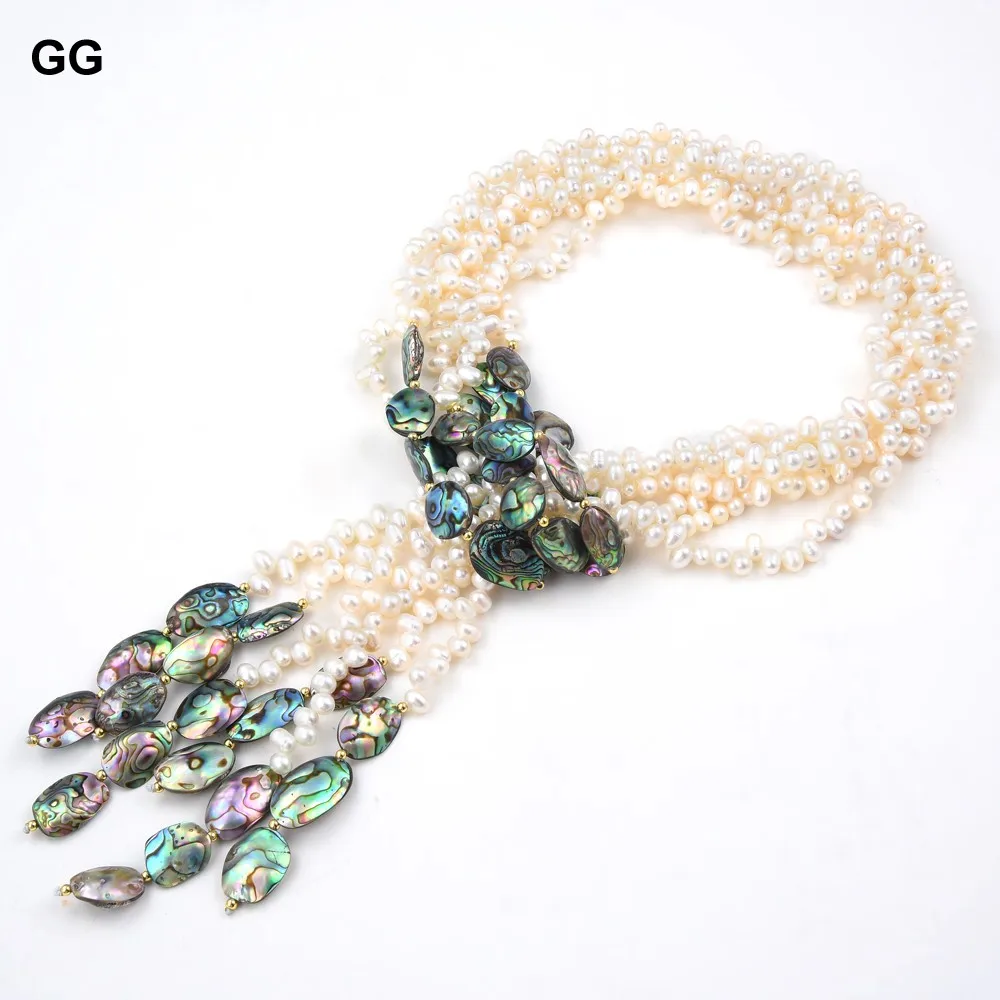 Ювелирные изделия GuaiGuai 49 '', 3 нити, натуральный белый жемчуг, ожерелье из ракушек абалона
Ювелирные изделия GuaiGuai 49 '', 3 нити, натуральный белый жемчуг, ожерелье из ракушек абалона