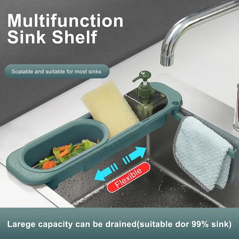 Retractable Kichen Sink Rack Soap Sponge Drain Basket Kitchen Accessories Drainage Rack Adjustable Shelf Storage Basket
Retractable Kichen Sink Rack Soap Sponge Drain Basket Kitchen Accessories Drainage Rack Adjustable Shelf Storage Basket
