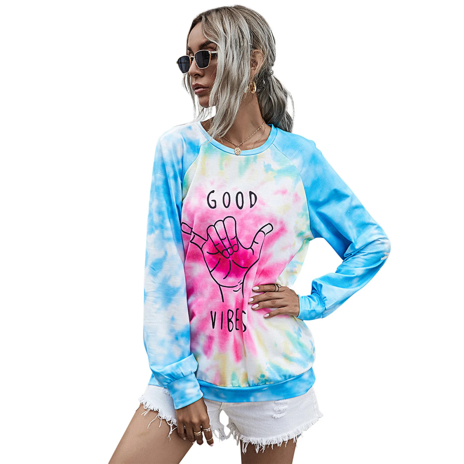 Women Tie-dye Pullover Sweatshirts Round Neck Long Sleeve Pattern Letter Printed Sweatshirts Outfits tops Wear-resistant fashion
Women Tie-dye Pullover Sweatshirts Round Neck Long Sleeve Pattern Letter Printed Sweatshirts Outfits tops Wear-resistant fashion