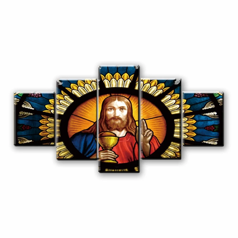 5 Pieces Of Jesus Christ Picture Painting Home Decor Canvas HD Print Poster Living Room Wall Art Decoration Modular Frame
5 Pieces Of Jesus Christ Picture Painting Home Decor Canvas HD Print Poster Living Room Wall Art Decoration Modular Frame