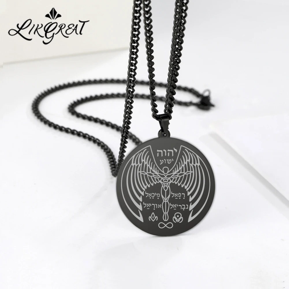 LIKGREAT Quantum Science Scalar Energy Necklace Round Pendant for Men Woman Stainless Steel Wings Cross Charms Chain Jewelry 
LIKGREAT Quantum Science Scalar Energy Necklace Round Pendant for Men Woman Stainless Steel Wings Cross Charms Chain Jewelry