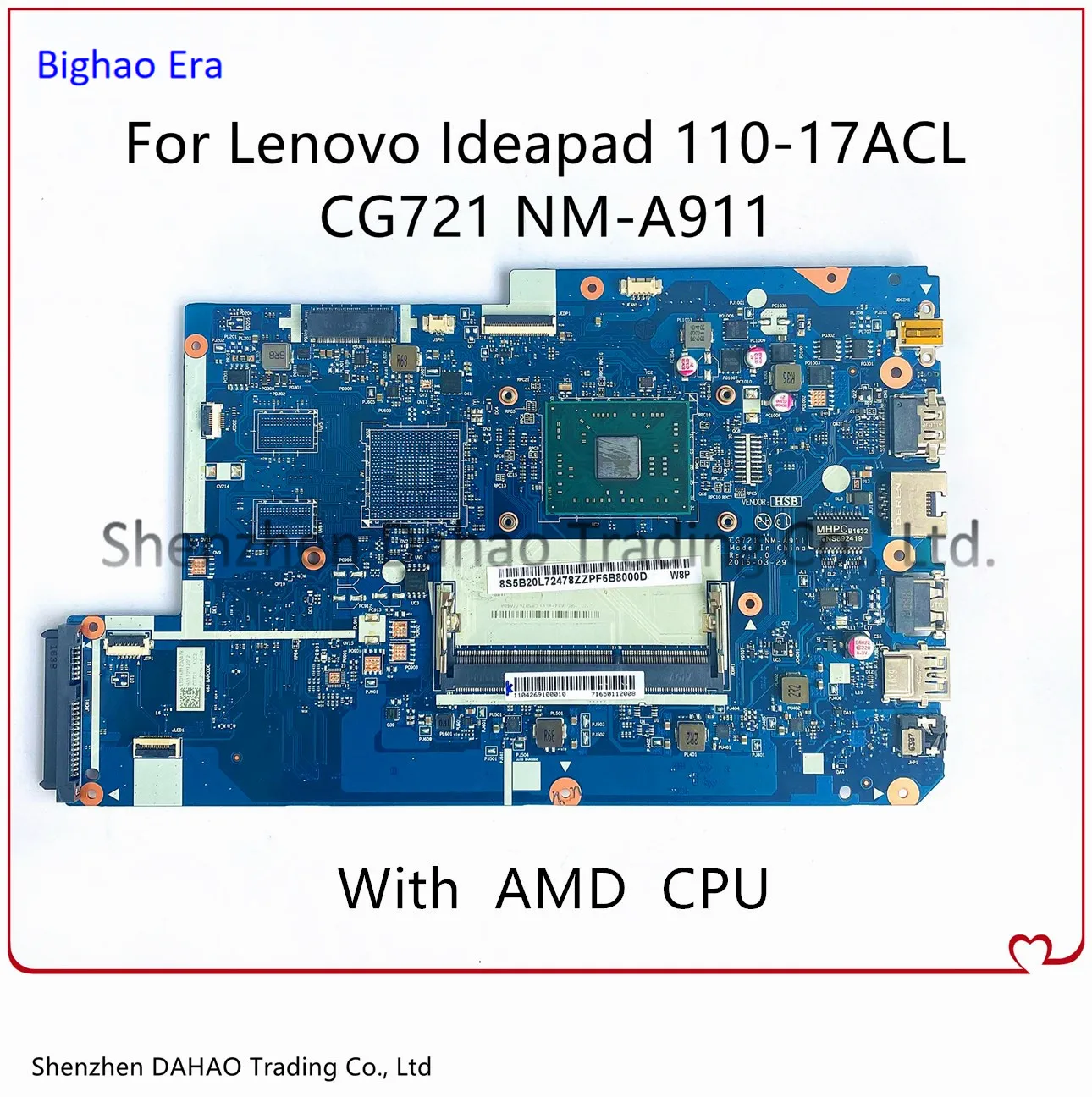 CG721 NM-A911 материнская плата для Lenovo ideapad 110-17ACL материнская плата для ноутбука с процессором AMD DDR3 100% полностью протестирована (Бесплатная дост...
CG721 NM-A911 материнская плата для Lenovo ideapad 110-17ACL материнская плата для ноутбука с процессором AMD DDR3 100% полностью протестирована (Бесплатная дост...