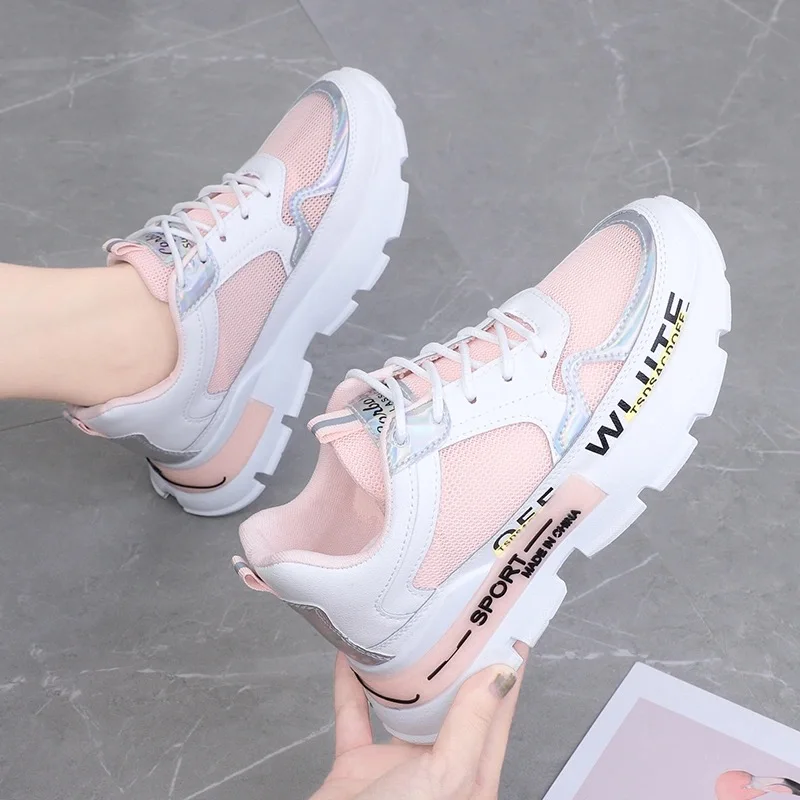 Sports Footwear Women's Running Sneakers 2021 Spring New Off Mesh Breathable Platform Vulcanized White Students Walking Shoes
Sports Footwear Women's Running Sneakers 2021 Spring New Off Mesh Breathable Platform Vulcanized White Students Walking Shoes