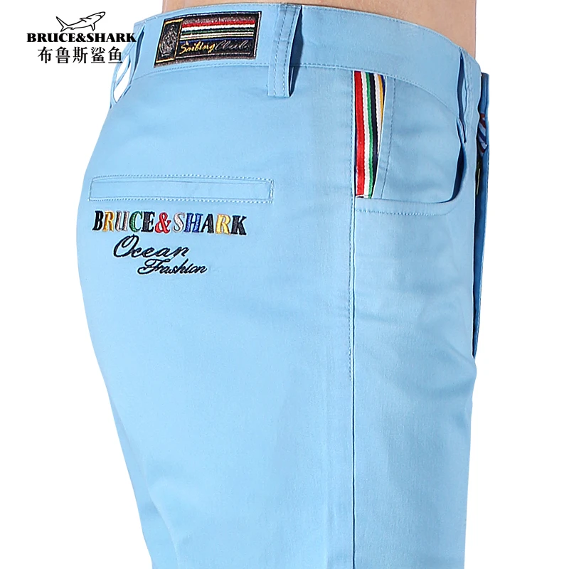New Shark Spring Summer Men pants Full Casual Fashion Business 97% Cotton Stretch Man Trousers big size Top quality Embroider
New Shark Spring Summer Men pants Full Casual Fashion Business 97% Cotton Stretch Man Trousers big size Top quality Embroider
