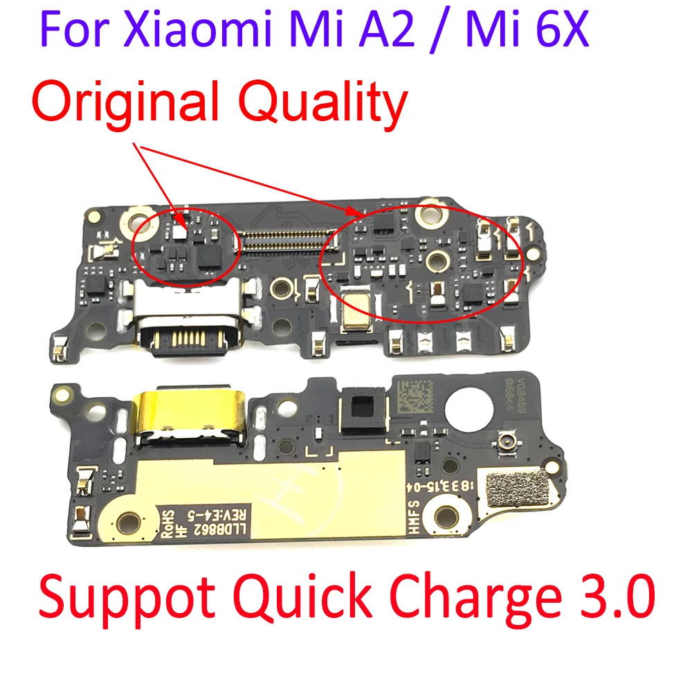 Оригинальный разъем для зарядного порта Xiaomi Mi A2 гибкий кабель с микрофоном A1 5X A3 CC