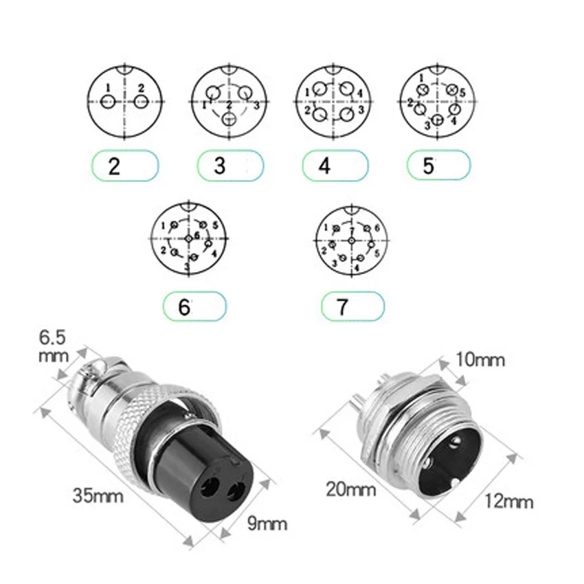 New GX12 GX16 GX20 2/3/4/5/6/7/8/9/10/12/14/15Pins Male Female Electrical Connectors Air Aviation Connectors Cable Plug Socket
New GX12 GX16 GX20 2/3/4/5/6/7/8/9/10/12/14/15Pins Male Female Electrical Connectors Air Aviation Connectors Cable Plug Socket