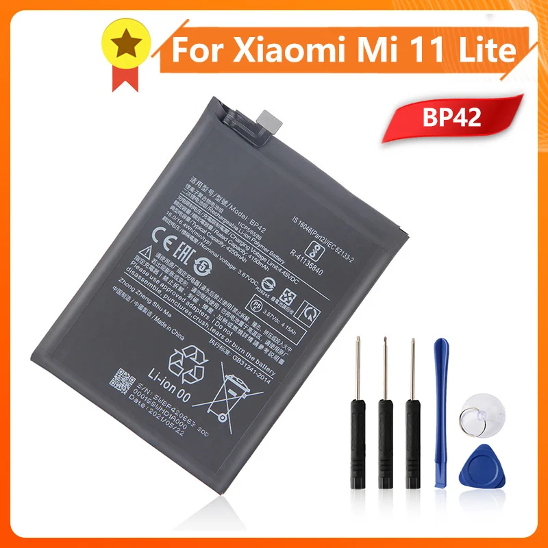 Xiao Mi Xiaomi Original Battery BP42 For Xiaomi Mi 11 Lite 4250mAh Replacement Phone Battery + free tools 
Xiao Mi Xiaomi Original Battery BP42 For Xiaomi Mi 11 Lite 4250mAh Replacement Phone Battery + free tools