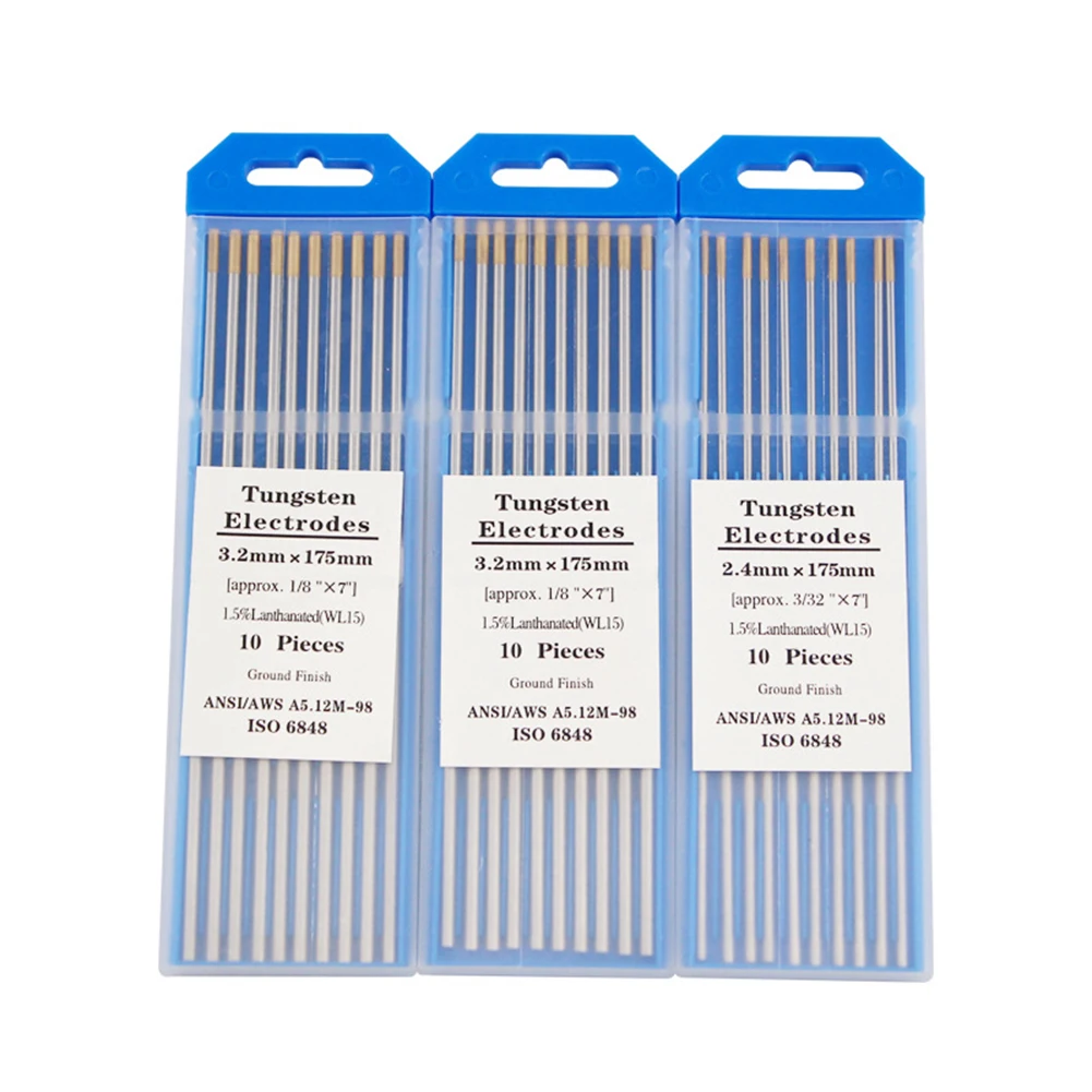 10PCS WL15 Professional Tungsten Electrode Welding Tig Rods 1.0/1.6 /2.0/2.4/3.0/3.2/4.0*175mm Weldeing Tool Accessory
10PCS WL15 Professional Tungsten Electrode Welding Tig Rods 1.0/1.6 /2.0/2.4/3.0/3.2/4.0*175mm Weldeing Tool Accessory