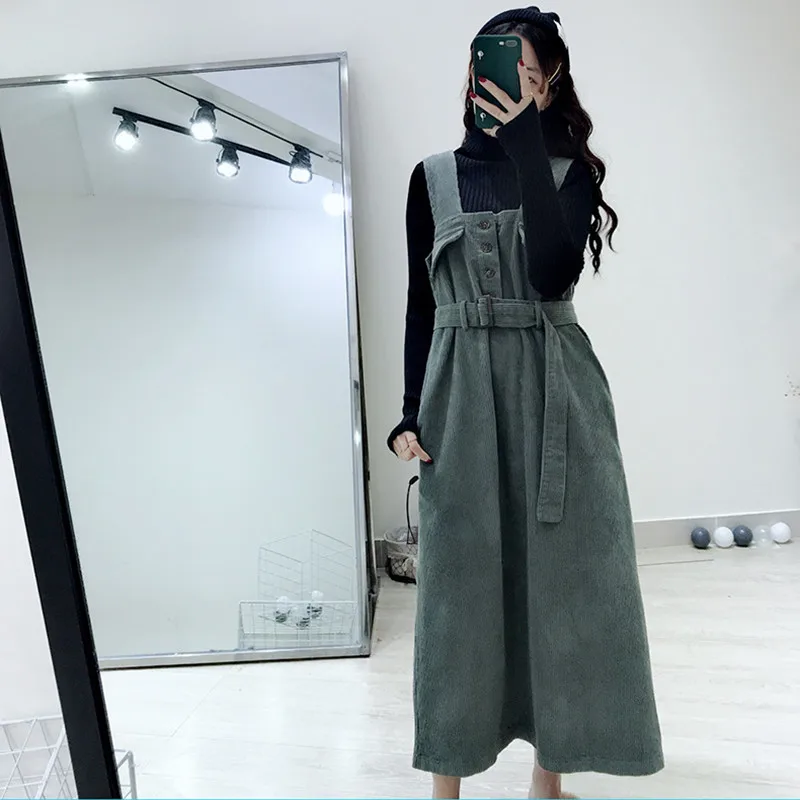 Ladies Vintage Knitted Sweater Two Piece Suit Women Casual Loose Tops and Suspender Dress Set Corduroy Button Strap Dresses NEW
Ladies Vintage Knitted Sweater Two Piece Suit Women Casual Loose Tops and Suspender Dress Set Corduroy Button Strap Dresses NEW
