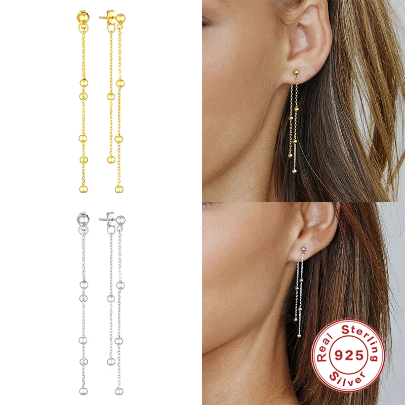 BOAKO 925 Sterling Silver Long Chain Tassel Dangle Earrings For Women Elegant Beads Thread Drop Earring oorbellen Party Jewelry
BOAKO 925 Sterling Silver Long Chain Tassel Dangle Earrings For Women Elegant Beads Thread Drop Earring oorbellen Party Jewelry