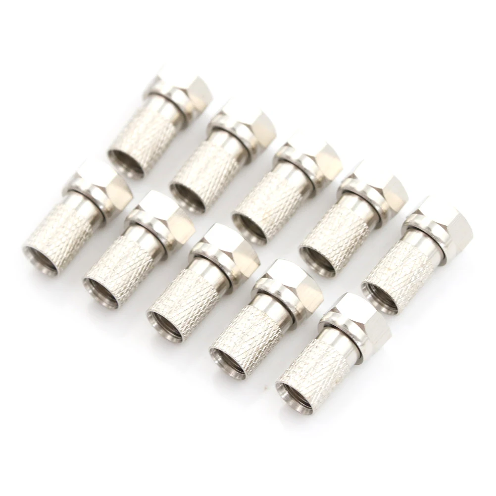 10Pcs/lot New Aluminium Alloy F Plug Connector RG6 Satellite Sky Virgin TV Aerial Cable Screw Twist Coax
10Pcs/lot New Aluminium Alloy F Plug Connector RG6 Satellite Sky Virgin TV Aerial Cable Screw Twist Coax