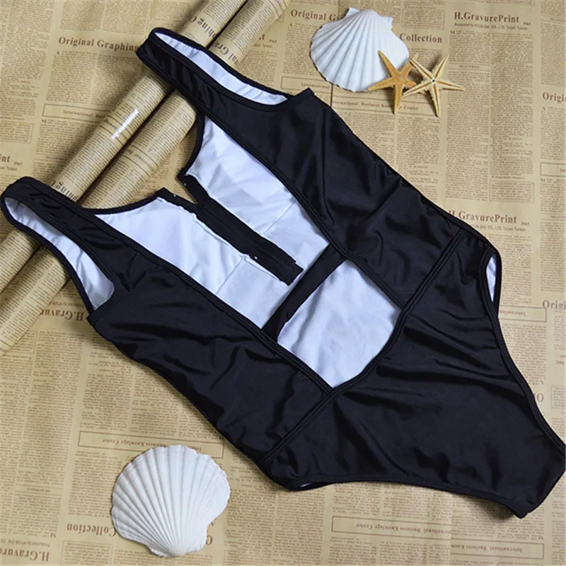 Thong One Piece Swimwear Women Front Zipper Sexy Black Monokini Swimsuits High Cut Outs Bathing Suit Maillot De Bain S-XL
Thong One Piece Swimwear Women Front Zipper Sexy Black Monokini Swimsuits High Cut Outs Bathing Suit Maillot De Bain S-XL