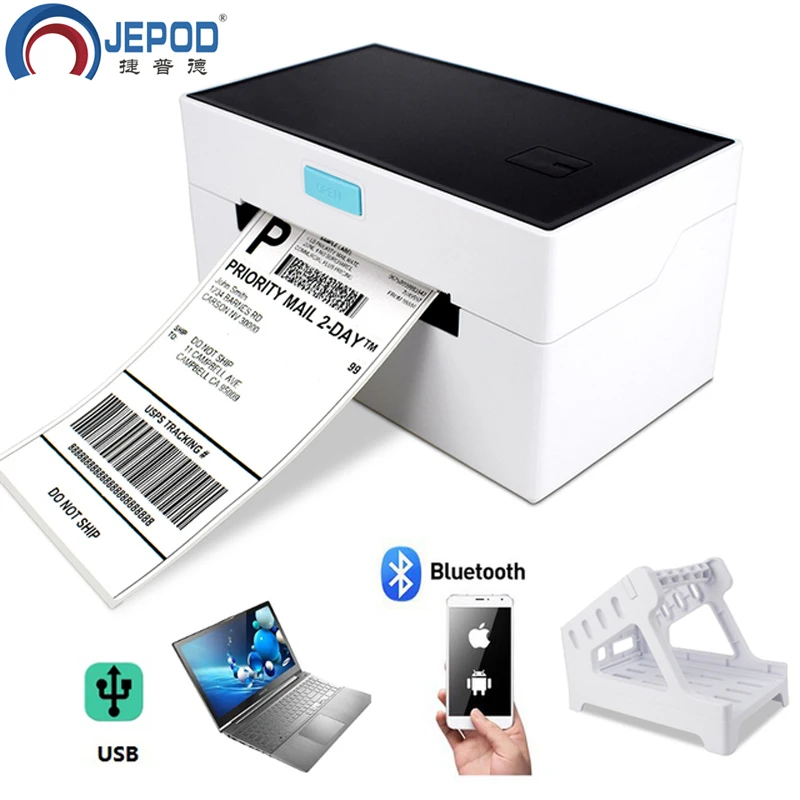 

Высокоскоростной Настольный термопринтер JEPOD JP-9220, USB Bluetooth устройство для изготовления этикеток, наклейки, принтер штрих-кодов для доставки...