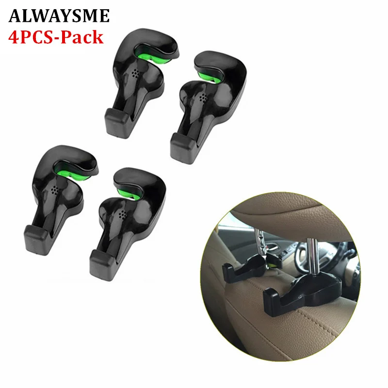 ALWASYME 4PCS Pack универсальный автомобиль на заднем сиденье Скрытая крюк вешалка подголовник заднего сиденья