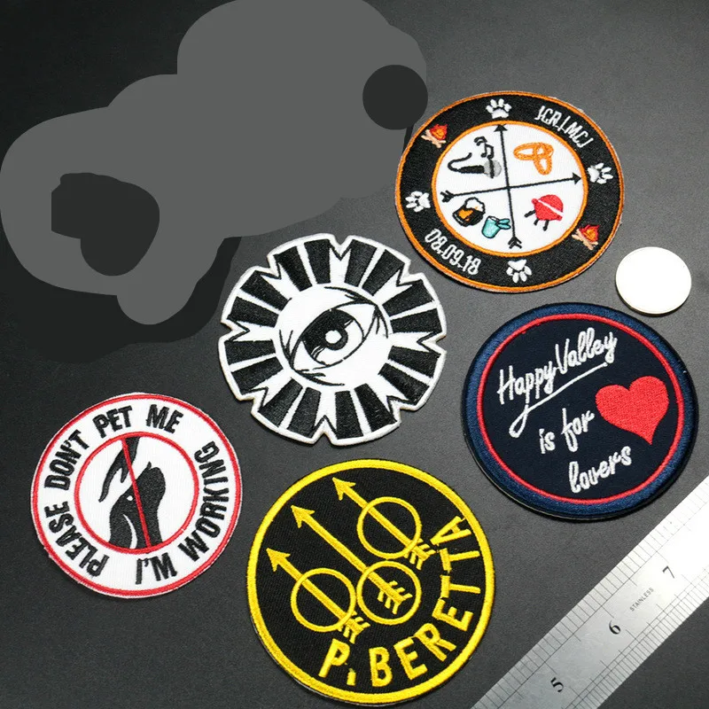 10pcs/lot Round Embroidery Patch Clothing Decoration Letter Love Heart Service Dog Eyes Heat Iron Transfers Strange Things
10pcs/lot Round Embroidery Patch Clothing Decoration Letter Love Heart Service Dog Eyes Heat Iron Transfers Strange Things