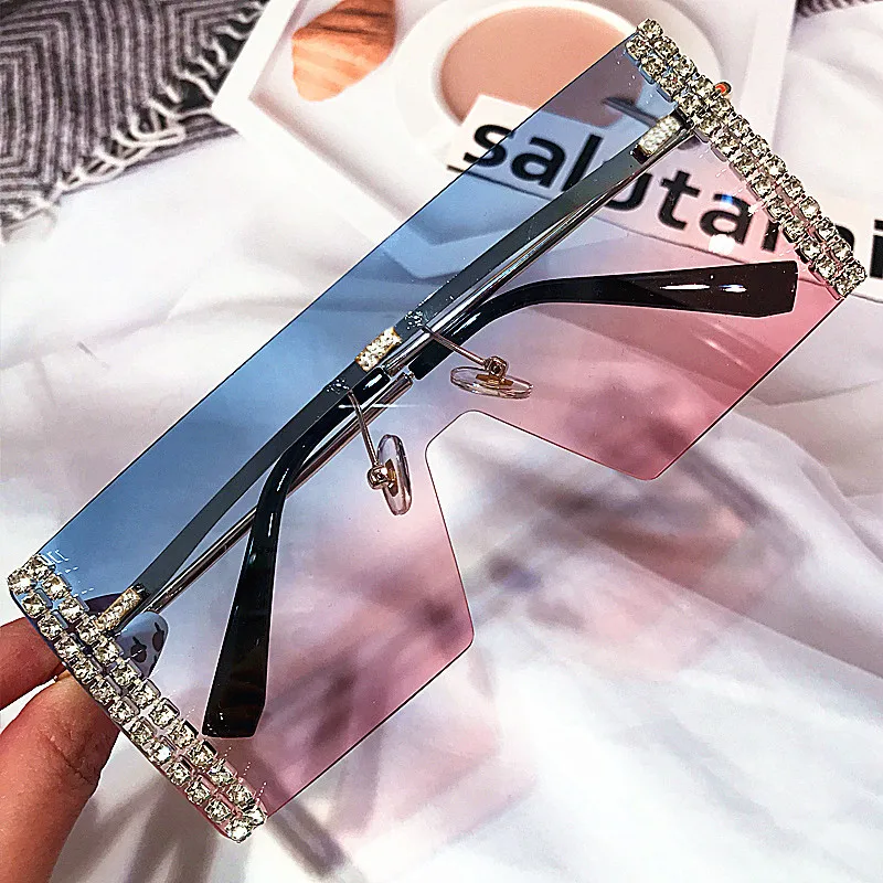 New Fashion Rimless Square Crystal Sunglasses For Women Vintage Oversized Blue Pink Rhinestone Shiny Sun Glasses Female Shades
New Fashion Rimless Square Crystal Sunglasses For Women Vintage Oversized Blue Pink Rhinestone Shiny Sun Glasses Female Shades