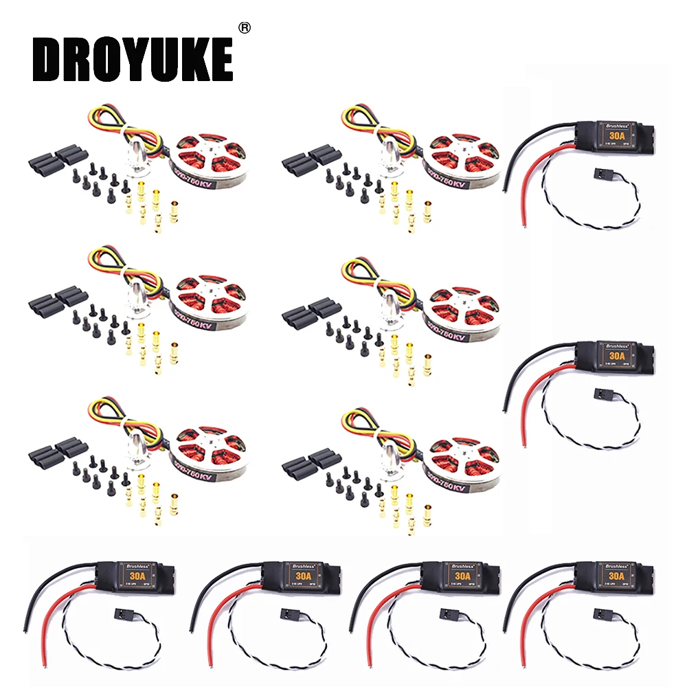 High quality 6Pcs 5010 360KV/750kv High Torque Brushless Motors + 6Pcs Brushess 30A ESC OPTO 2-6S for F550 ZD550 ZD850
High quality 6Pcs 5010 360KV/750kv High Torque Brushless Motors + 6Pcs Brushess 30A ESC OPTO 2-6S for F550 ZD550 ZD850