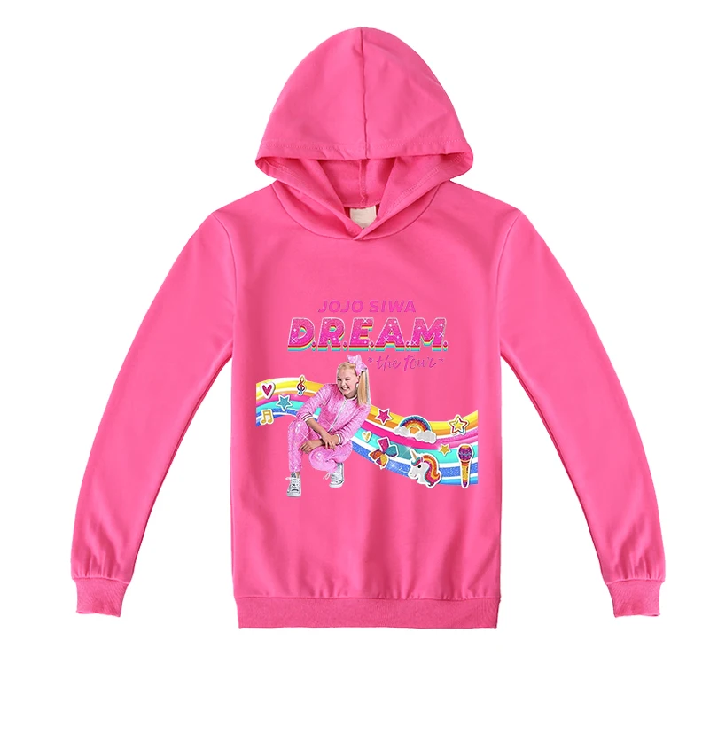 JOJO Siwa/Новинка Толстовки с капюшоном героями мультфильмов для девочек Сезон