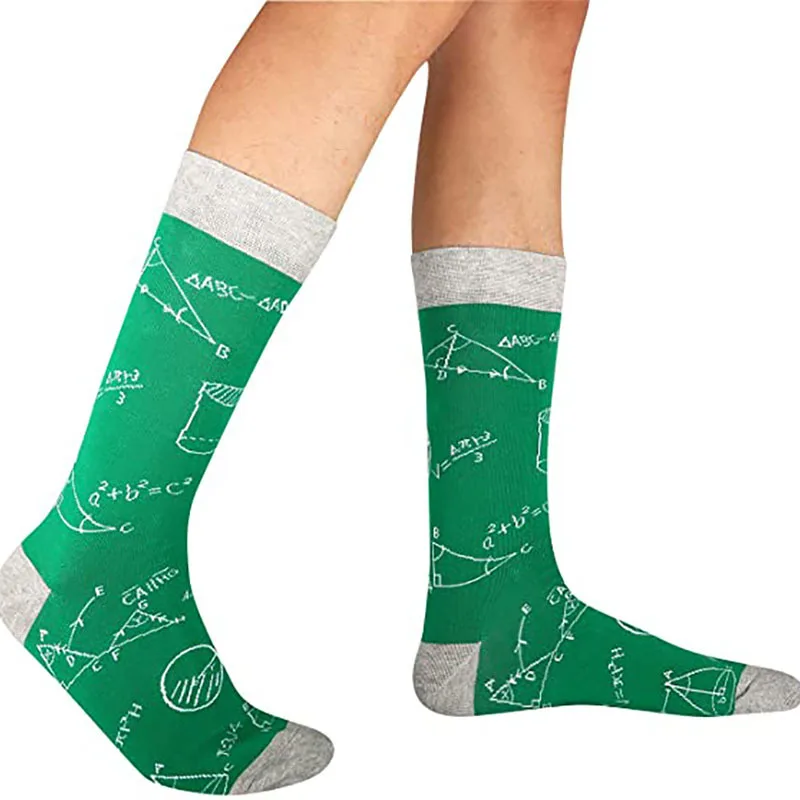 Оптовая цена мужские носки с математической формулой осенне-зимние хлопковые