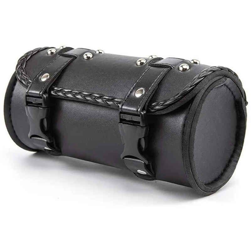 Motorcycle Fork Bag PU Leather Bicycle Handlebar Tool Pouch Sissy Bar Roll Storage Bag Saddle Bag, Universal 
Motorcycle Fork Bag PU Leather Bicycle Handlebar Tool Pouch Sissy Bar Roll Storage Bag Saddle Bag, Universal
