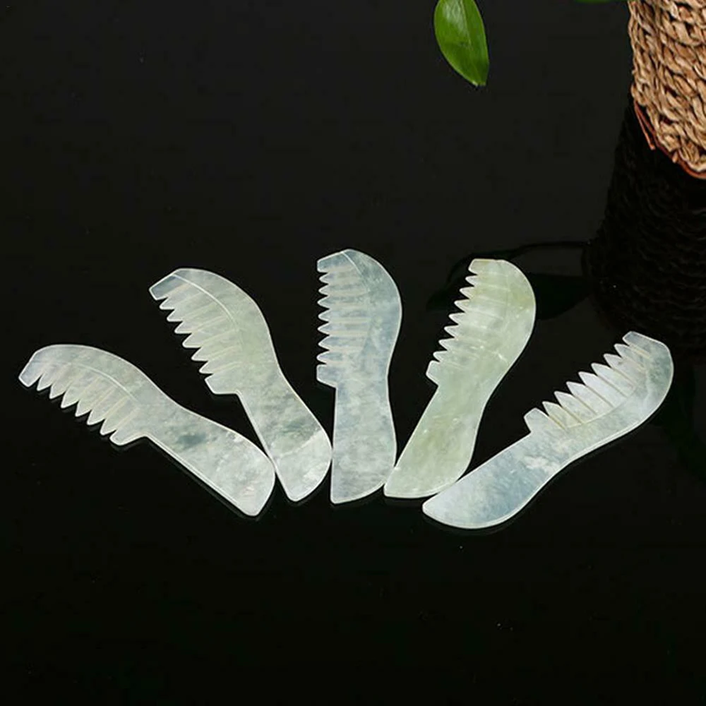 Natural Jade Stone Massage Comb Jade Scraping Comb Massage Head Soothing Nerve Jade Massage Comb Spa Health Care Tool
Natural Jade Stone Massage Comb Jade Scraping Comb Massage Head Soothing Nerve Jade Massage Comb Spa Health Care Tool