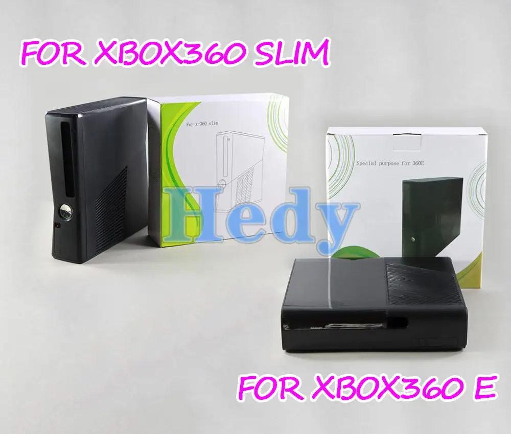

1set For XBOX360 E Full Set Protective Housing Shell Case For XBOX 360 Slim Console Black Replacement With Screw Accessories