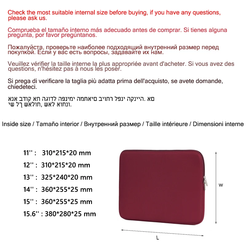 Laptop Bag For Macbook Air Pro Retina 11 12 13 14 15 15.6 inch Laptop Sleeve Case PC Tablet Case Cover for Xiaomi Air HP Dell
Laptop Bag For Macbook Air Pro Retina 11 12 13 14 15 15.6 inch Laptop Sleeve Case PC Tablet Case Cover for Xiaomi Air HP Dell
