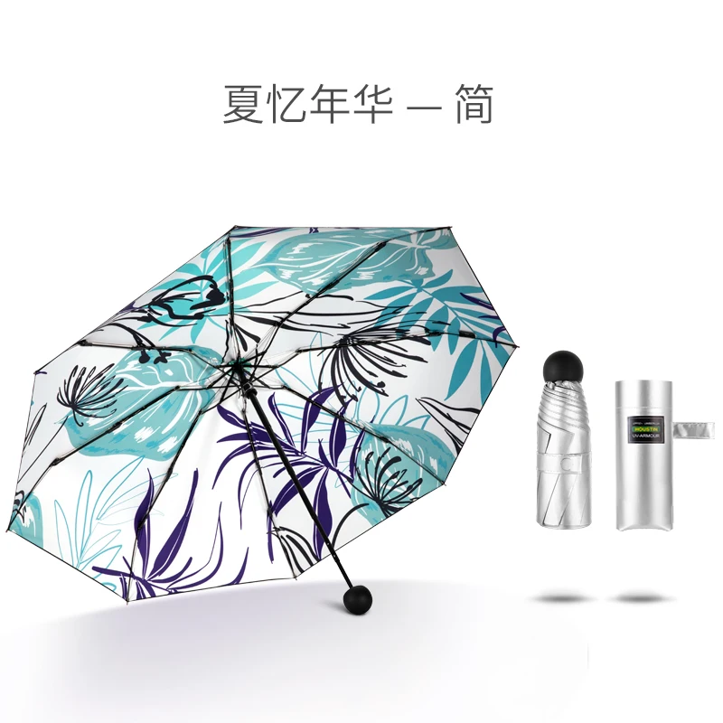 Mini Silver Sun Umbrella Rain Women Five Folding Umbrella Titanium UPF50 Sunproof Super UV Capsule Umbrellas Paraguas Gift SY371
Mini Silver Sun Umbrella Rain Women Five Folding Umbrella Titanium UPF50 Sunproof Super UV Capsule Umbrellas Paraguas Gift SY371