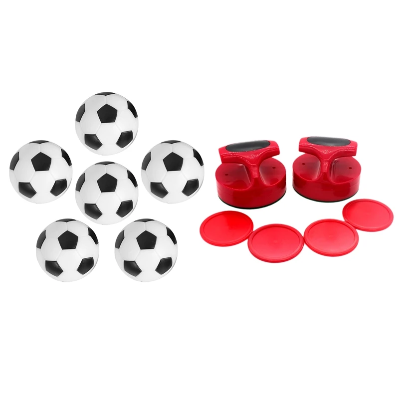 6Pcs Small Football Style Table Ball Hard Plastic Table Ball & 1 Set Air Hockey Goalies Air Hockey Replacement Pusher
6Pcs Small Football Style Table Ball Hard Plastic Table Ball & 1 Set Air Hockey Goalies Air Hockey Replacement Pusher