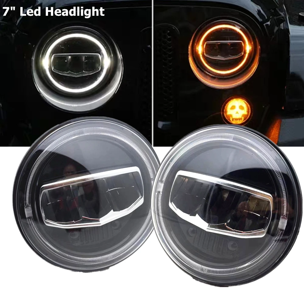 Автомобильные аксессуары DOT 7 "Halo светодиодные фары для Jeep Wrangler JK TJ классических