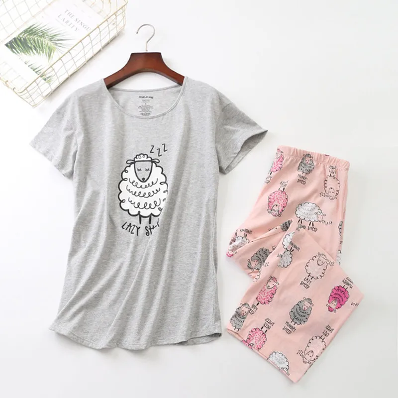 Home Women's Pajamas Set Large Sizes Panties Short Sleeve T-shirt Autumn Female Sexy Hot Pyjamas Fashion Home Cartoon Sleepwear
Home Women's Pajamas Set Large Sizes Panties Short Sleeve T-shirt Autumn Female Sexy Hot Pyjamas Fashion Home Cartoon Sleepwear