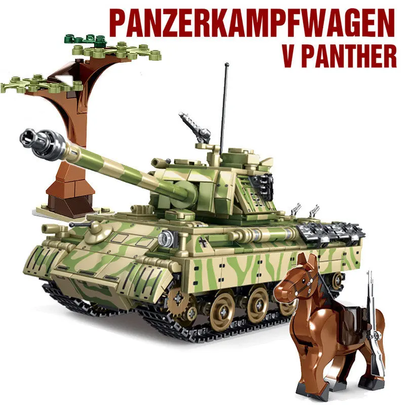 858Pcs Military War Panzerkampfwagen V Panther Tank Block Set Mini Fight Game Model Building Brick Toy
858Pcs Military War Panzerkampfwagen V Panther Tank Block Set Mini Fight Game Model Building Brick Toy