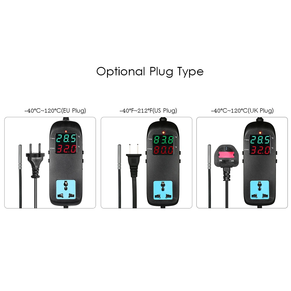 Electronic Thermostat LED Digital Display Breeding Temperature Controller Thermocouple Thermostat with Socket AC 90V250V
Electronic Thermostat LED Digital Display Breeding Temperature Controller Thermocouple Thermostat with Socket AC 90V250V