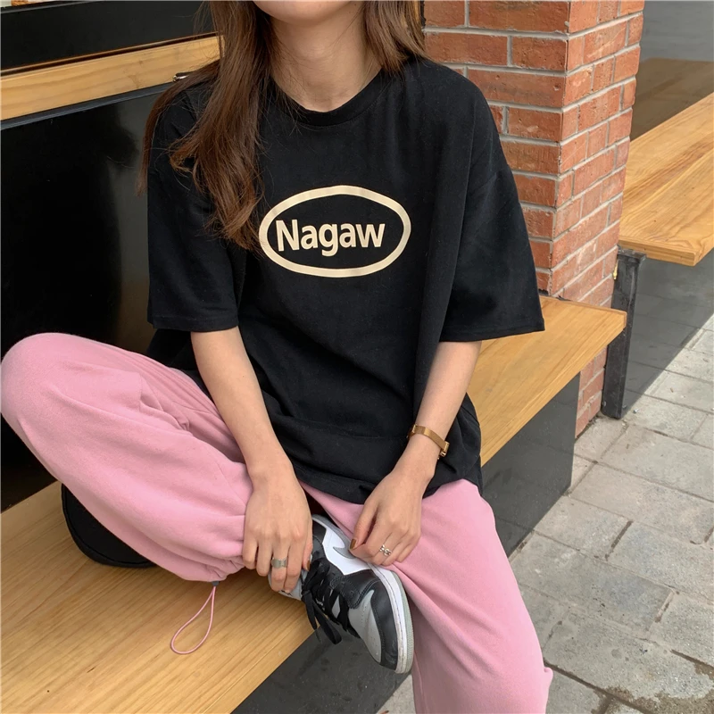 Korean Vintage 2021 Tees Women T Shirt Letter Print Women O-Neck Short Sleeve Casual Shirts Tops Oversized Streetwear Boyfriend 
Korean Vintage 2021 Tees Women T Shirt Letter Print Women O-Neck Short Sleeve Casual Shirts Tops Oversized Streetwear Boyfriend