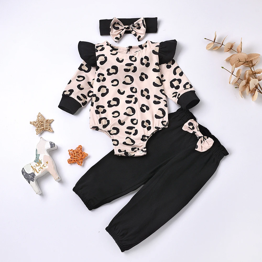 2021 New Good Quality Factory Price Fashion Hot Selling Children's Leopard Print Long-Sleeved Romper Trousers Two-Piece Suit
2021 New Good Quality Factory Price Fashion Hot Selling Children's Leopard Print Long-Sleeved Romper Trousers Two-Piece Suit