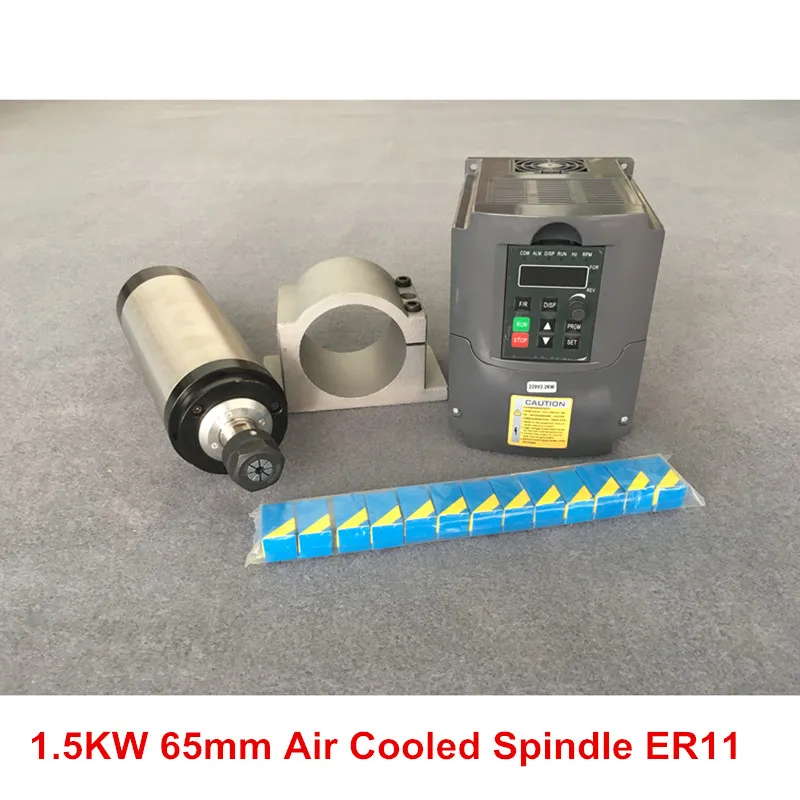 Фрезерный шпиндель с воздушным охлаждением, 1,5 кВт, ER11, 65 мм, 4 подшипника, 1,5 кВт, 220 В, VFD + 13 патронов ER11
Фрезерный шпиндель с воздушным охлаждением, 1,5 кВт, ER11, 65 мм, 4 подшипника, 1,5 кВт, 220 В, VFD + 13 патронов ER11