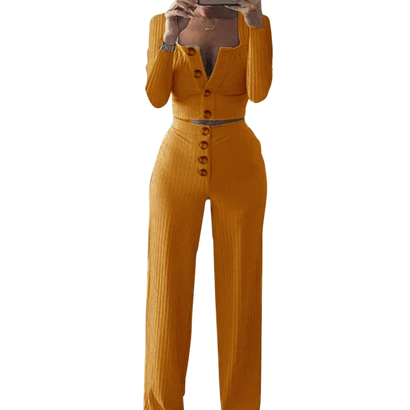 Elegant Two Piece Set Women Round Neck Full Sleeve Button Cardigan Sweater Top Loose Pants 21 Autumn Knitted Suits Female CX1657
Elegant Two Piece Set Women Round Neck Full Sleeve Button Cardigan Sweater Top Loose Pants 21 Autumn Knitted Suits Female CX1657