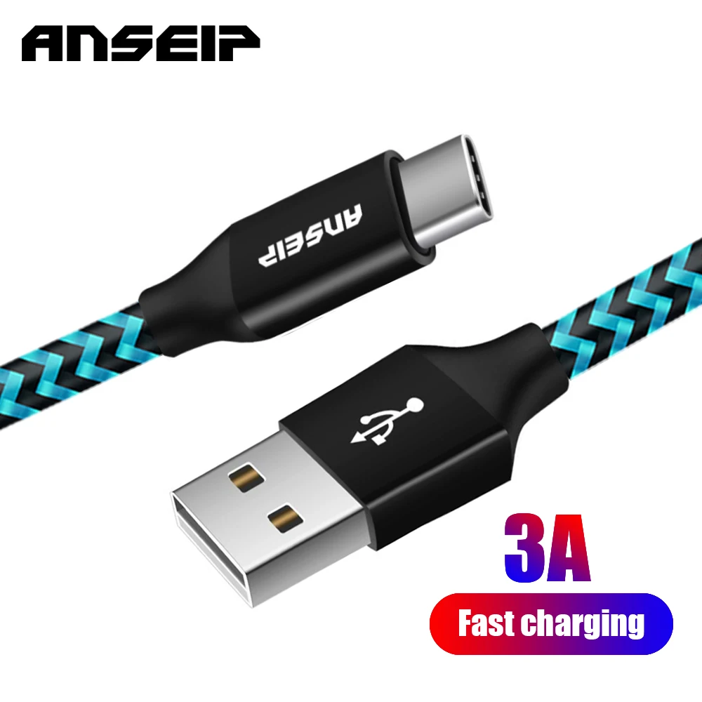 ANSEIP USB Cable for iPhone Samsung S20 S21 Xiaomi Nylon Braided 3A Fast Charging USB C Cable Type-C IOS Charger Micro USB Cable
ANSEIP USB Cable for iPhone Samsung S20 S21 Xiaomi Nylon Braided 3A Fast Charging USB C Cable Type-C IOS Charger Micro USB Cable