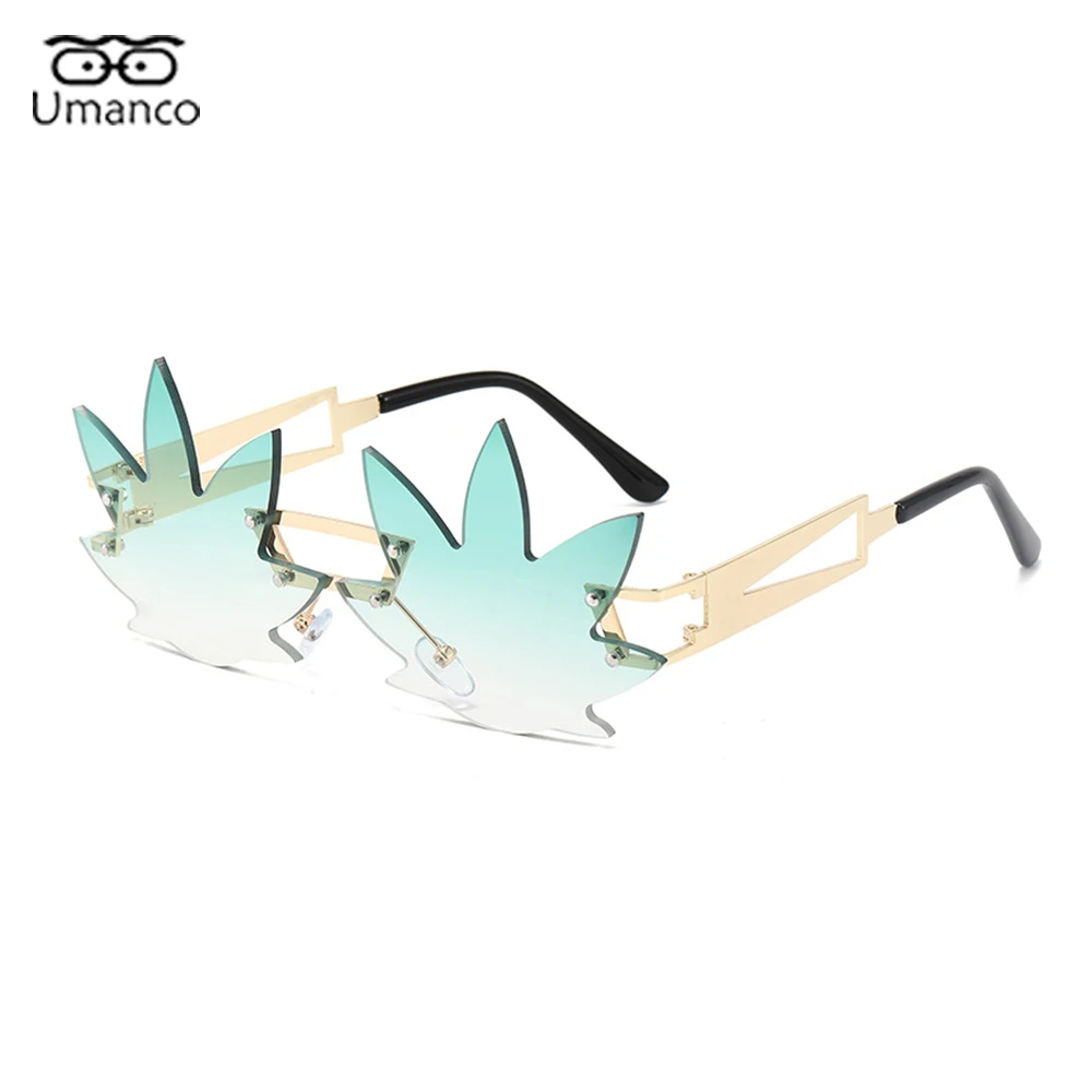 Creative Rimless Sunglasses for Women Men Maple Leaf Gold Metal Hollow Leg Gradient AC Lens Eyeglasses Party Travel Anti UV400
Creative Rimless Sunglasses for Women Men Maple Leaf Gold Metal Hollow Leg Gradient AC Lens Eyeglasses Party Travel Anti UV400