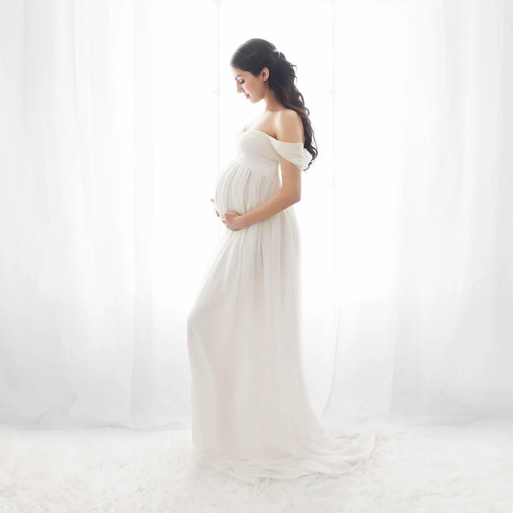 

Sexy Maternity Dresses For Photo Shoot Chiffon Pregnancy Dress Photography Prop Maxi Gown Pregnant Women Clothes D30