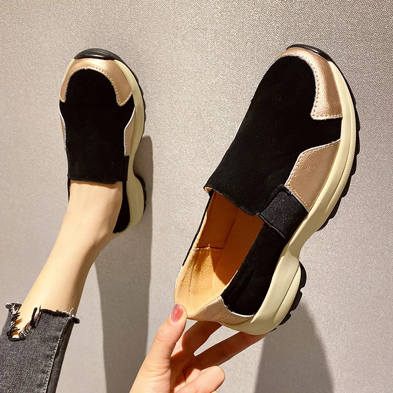 2021 Genuine Leather Big Size Slip on Female Loafers Shoes Fashion Casual Round Toe Platform Walking Women Sneakers 
2021 Genuine Leather Big Size Slip on Female Loafers Shoes Fashion Casual Round Toe Platform Walking Women Sneakers