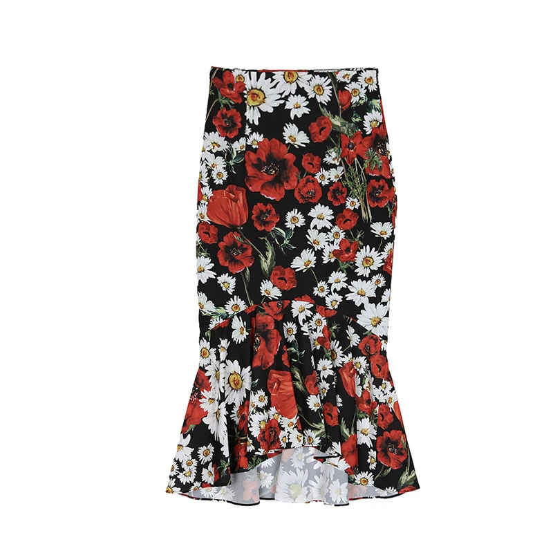 Customize Woman Runway Bodycon Plus Size High Waist Flora Print Fishtail Mermaid Skirt Slim Elegant Fashion Skirts Black
Customize Woman Runway Bodycon Plus Size High Waist Flora Print Fishtail Mermaid Skirt Slim Elegant Fashion Skirts Black