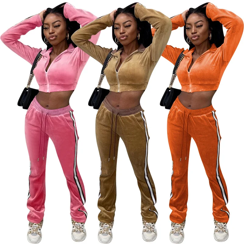 Velvet Women Tracksuit Skinny 2 Piece Set Zip Sporty Sweatshirt+Straight Pants Casual Fit Matching Streetwear Outfits
Velvet Women Tracksuit Skinny 2 Piece Set Zip Sporty Sweatshirt+Straight Pants Casual Fit Matching Streetwear Outfits