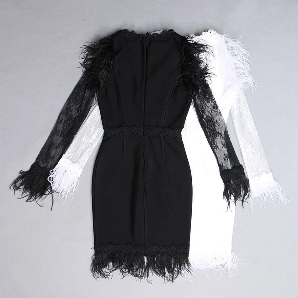 Ailigou Fashion New 2021 New Summer Sexy Lace Bandage Dress Elegant Woman Feather Bandage Dress Bodycon Celebrity Party Dress
Ailigou Fashion New 2021 New Summer Sexy Lace Bandage Dress Elegant Woman Feather Bandage Dress Bodycon Celebrity Party Dress