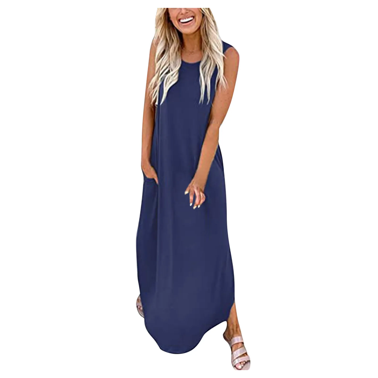 55# 2021 Women's Sleeveless Pocket Casual Floral Printing Beach Long Maxi Loose Dress For Women Plus Size Dress Платье Летнее
55# 2021 Women's Sleeveless Pocket Casual Floral Printing Beach Long Maxi Loose Dress For Women Plus Size Dress Платье Летнее